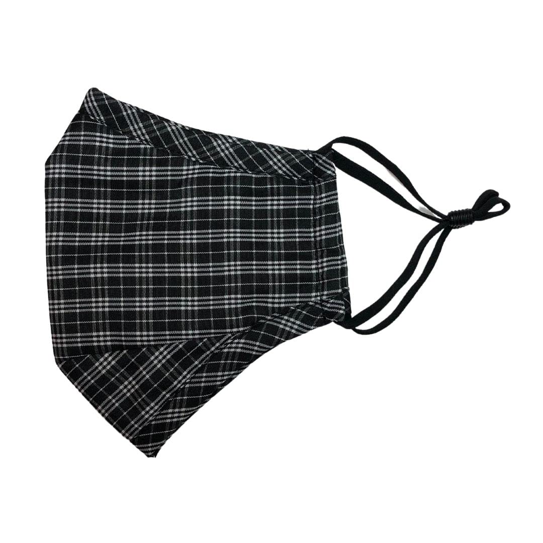 Tartan Face Mask, Black and White, Reusable, Washable, Tartan Face Mask