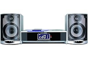 HANNLOMAX HX-1079BT CD Music System, CD Player, PLL FM Radio, Digital Alarm Clock, Bluetooth, Hi-Fi Sound Quality, LCD Display with backlight, Remote Control Included (Silver)