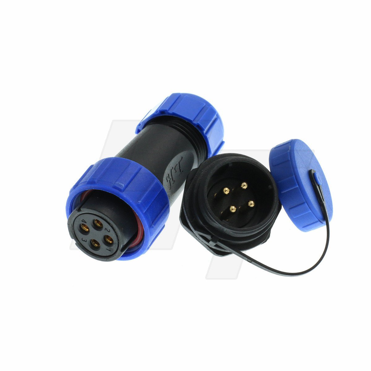 Hangton HE21 Connettore Industriale Spina E Presa A Pannello 4 Poli 25A IP68 - Impermeabile, Resistente, Per Applicazioni Elettriche - 3