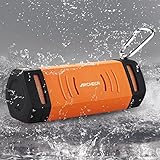 Archeer Portable Bluetooth Speakers Outdoor Waterproof Dustproof Wireless Speaker with Bass and Microphone for Sport Cycling Camping Hiking, A210 Orange