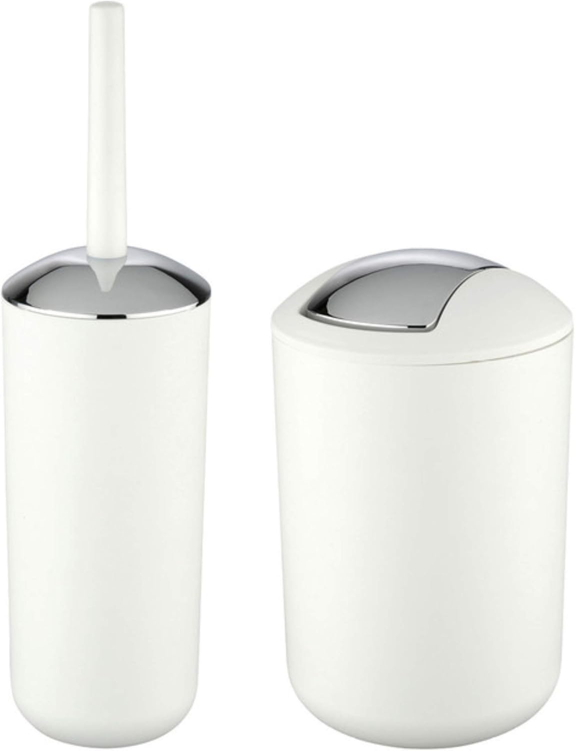 WK "Brasilia Matt Enclosed Plastic Toilet Brush and Bathroom Bin Set