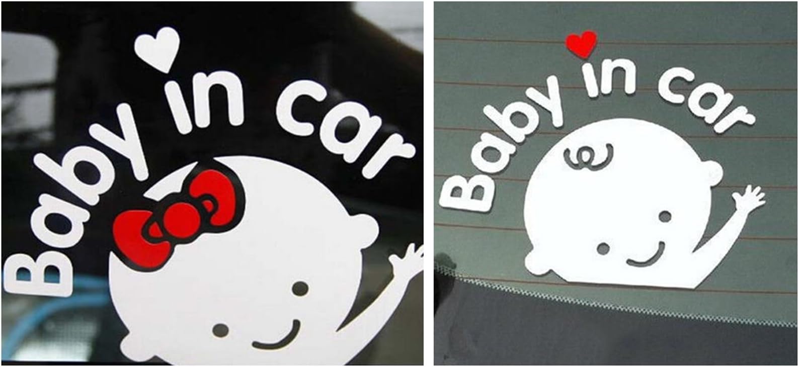 Baby In Car Waving Baby on Board Safety Sign Cute Car Decal / Vinyl Sticker