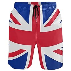 visesunny British Flag Pattern Men's Beach Shorts