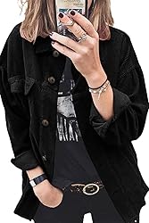 ZOLUCKY Shacket Jacket for Women Corduroy Button