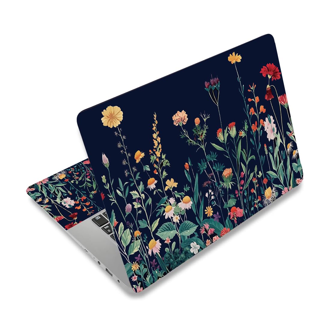 Photo 1 of PLIGREAT 3 Pcs Laptop Skin Stickers Vinyl Decals for PC Notebook Keyboard Cover Laptops Case Protector Films Decorative Laptops Sticker Waterproof Removable Green Plants Flowers Laptop Decals