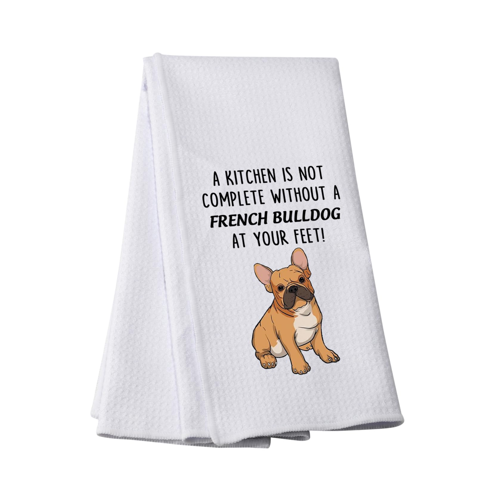 Funny French Bulldog Kitchen Towel - Owner Decor and Lover Gift (FRENCH-BULLDOG-t)