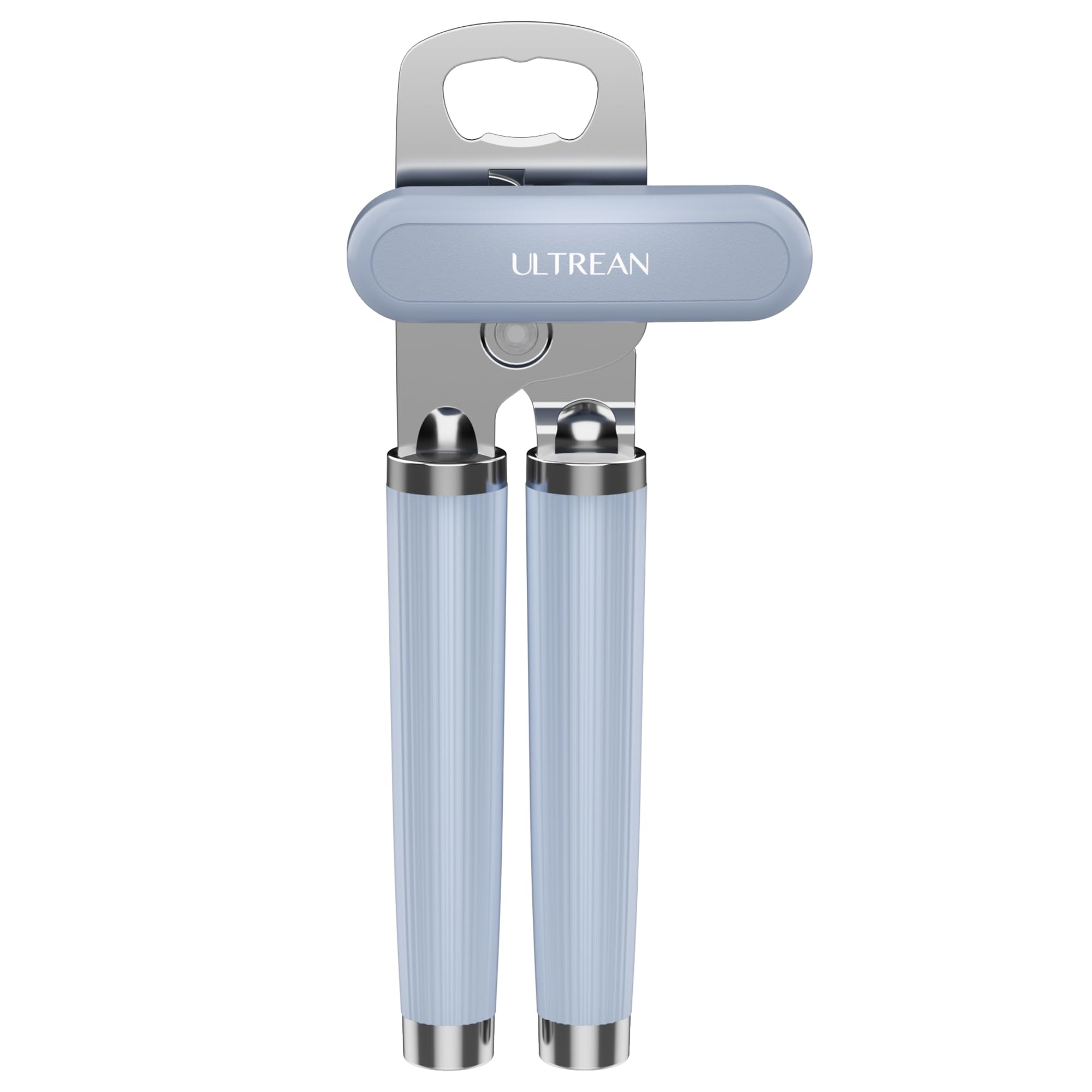 Photo 1 of ***DOESN' FUNCTION PROPERLY*** Ultrean Manual Can Opener Bottle Opener, Heavy Duty Stainless Steel Smooth Edge Manual Hand Held Can Opener With Soft Touch Handle, Rust Proof Oversized Handheld Easy Turn Knob (Blue)