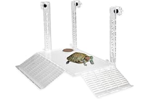 PENCK Acrylic Hanging Turtle Basking Platform, Aquatic Reptile Ramp Dock, Simulation Tortoise Climbing Ladder Terrace Turtle 