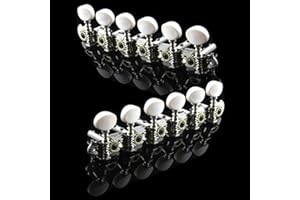 ArtHoval 12 String Guitar Tuning Pegs 6L 6R Machine Heads, Chrome & Creamy White Tuner with 6mm Installation Diameter, for Re