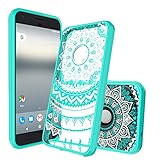 AnoKe Google Pixel XL Case, [Scratch Resistant] Colors Totem Mandala Flower Cute Girls Women Ultra Slim Fit Acrylic Clear Hard Cover TPU Bumper Hybrid for Google Pixel XL 5.5 inch TM CH Mint
