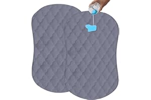 Bamuho Halo Waterproof Bassinet Mattress Protector, 2 Pack Bassinet Mattress Pad Cover Compatible with Halo Bassinest Swivel Sleeper 3.0, Envelope Closure Style - Grey 31"x18"