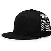 Men's Oversize XXL Flat Brim Baseball Cap Adjustable Performance Snapback Hat Laser Perforated Cap Plus Size for Big Head