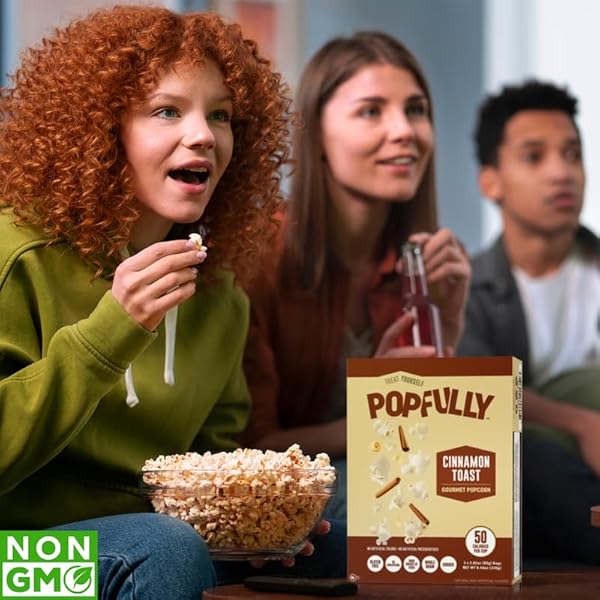 POPFULLY CINNAMON TOAST MICROWAVE POPCORN, FULLY POPS – SWEET & CRUNCHY, IDEAL FOR MOVIE TIME SNACKING – 3-PACK