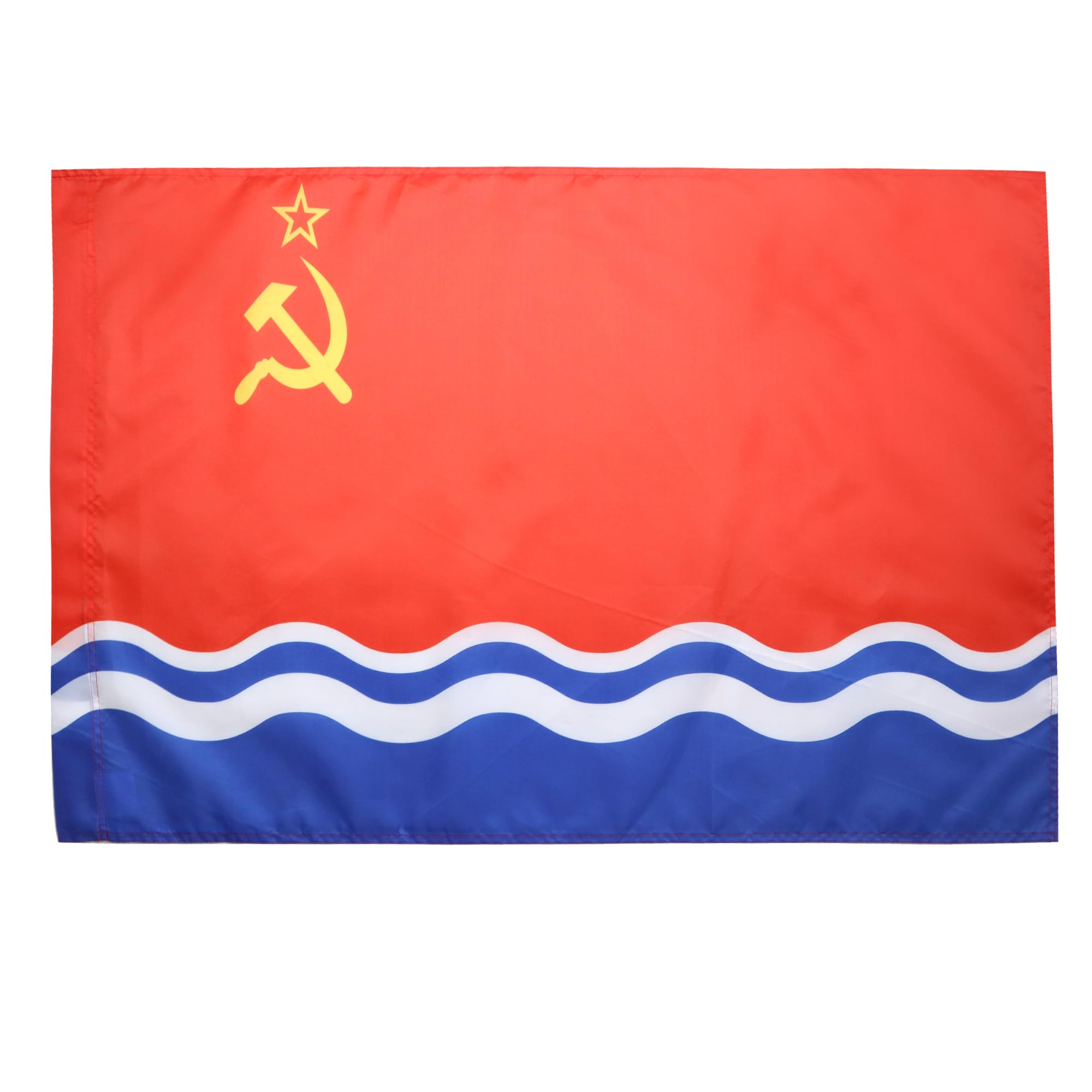 AZ FLAG - Latvian Soviet Socialist Republic Flag - 3x5 Ft - Latvia SSR Banner with Sleeve - 100% Polyester - Fade Resistant - Vivid Colors - 3' x 5' Feet - 150x90 Cm
