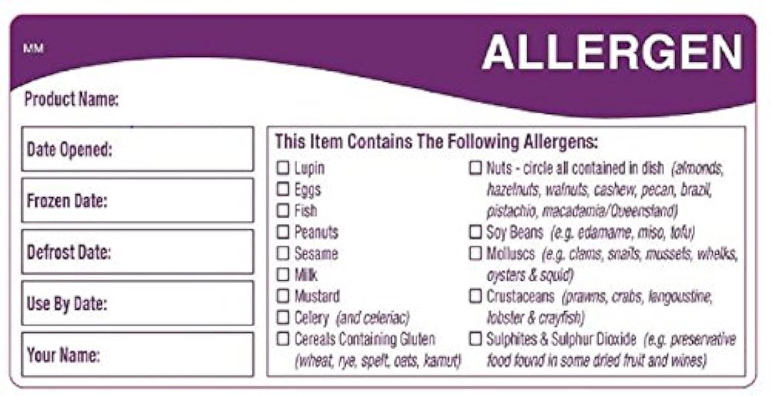 DayMark allergy storage labels 50mmx100mm 500 labels per roll.