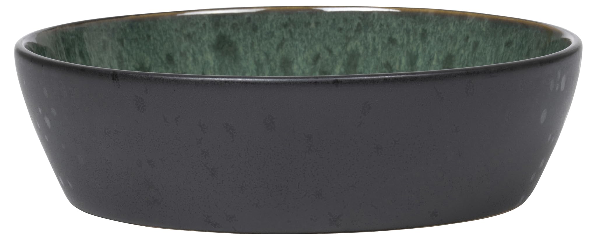 BITZ Soup Bowl, Stoneware Soup Bowl, 18 cm in Diameter, Black/Green