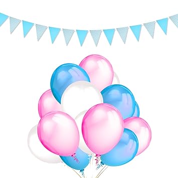 Party Balloons Decoration Kits 100 Pack 12 Inches Pink Light Blue