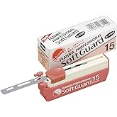 Feather Artist Club ProSoft Guard Razor Blades - 1 Pack of 15 - Single Straight Edge Razor Blade with Guard Refills for Shaving - For Men, Women, & Barbers