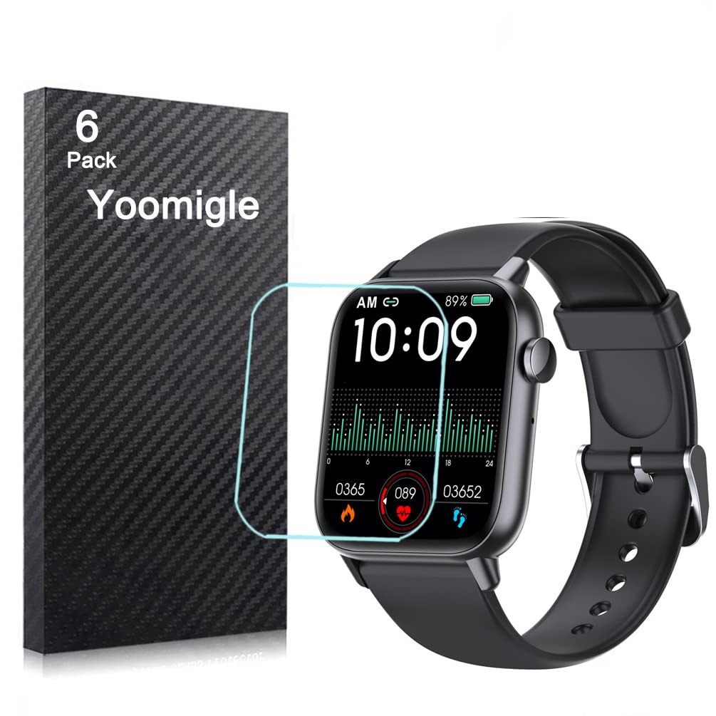 Yoomigle 6 Pack Compatible with GT HITGX 1.72'' Screen Protector Film for 1.72 inch Smart watch Screen Protectors Foils Cover Crystal Clear HD Anti-Scratch Anti-Fingerprint