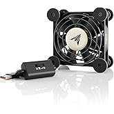 AC Infinity MULTIFAN S1, Ultra-Quiet 80mm USB Fan with Speed Controller | UL-Certified, Dual-Ball Bearings, Noise-Absorption Pads for Receiver DVR, PlayStation, Xbox, Computer, Cabinet Cooling
