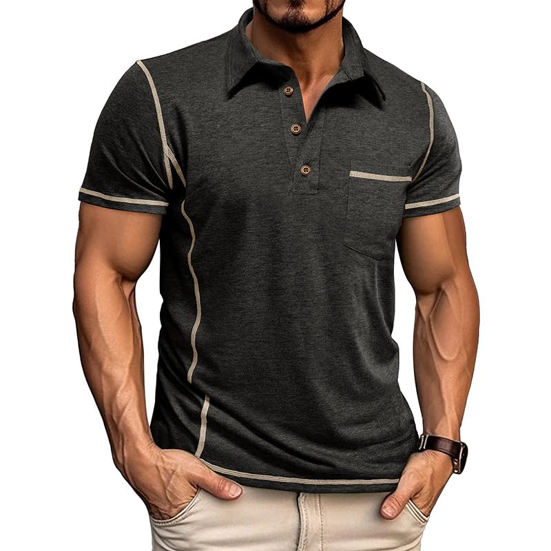 Men's Casual Polo Shirts Classic Short Sleeve