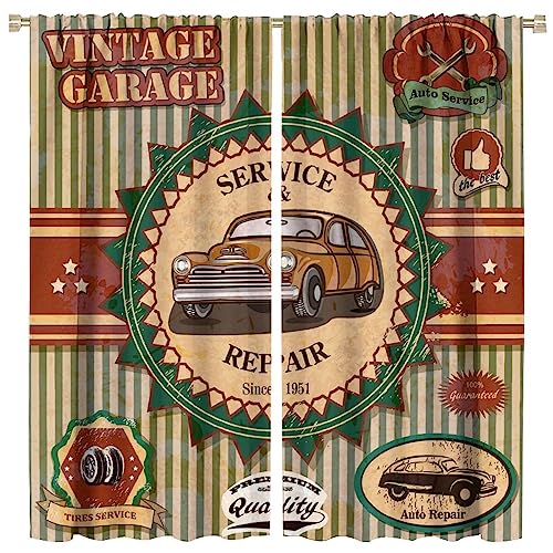 GoDazzling Vintage Car Blackout Window Curtains