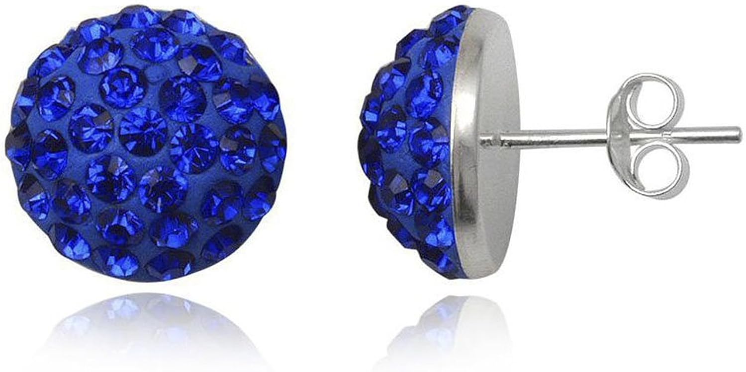 Designer Inspirations Orecchini A Sfera In Argento 925 Con Brillantini – 6 Mm – 21 Colori – Con Sacchetto Regalo - 4