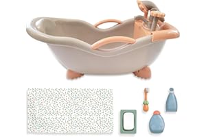 JC Toys - for Keeps Playtime! | Baby Doll Real Working Bath Set | Fits Dolls up to 16" | Shower and Faucet Really Work | Play