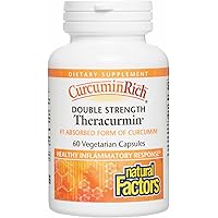 Natural Factors - CurcuminRich Double Strength Theracurmin 60mg, #1 Absorbed Form of Curcumin, 60 Vegetarian Capsules