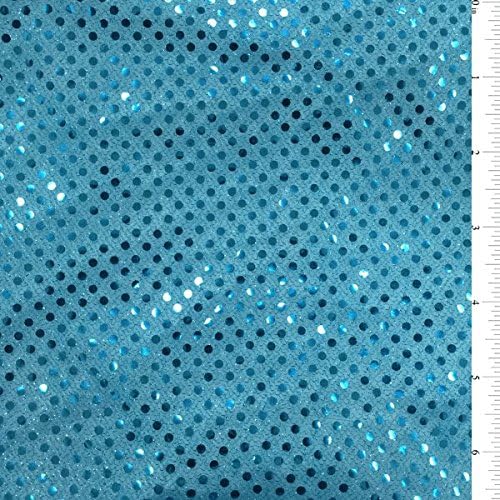 Sequin Fabric 16 Yards By The Bolt-Turquoise