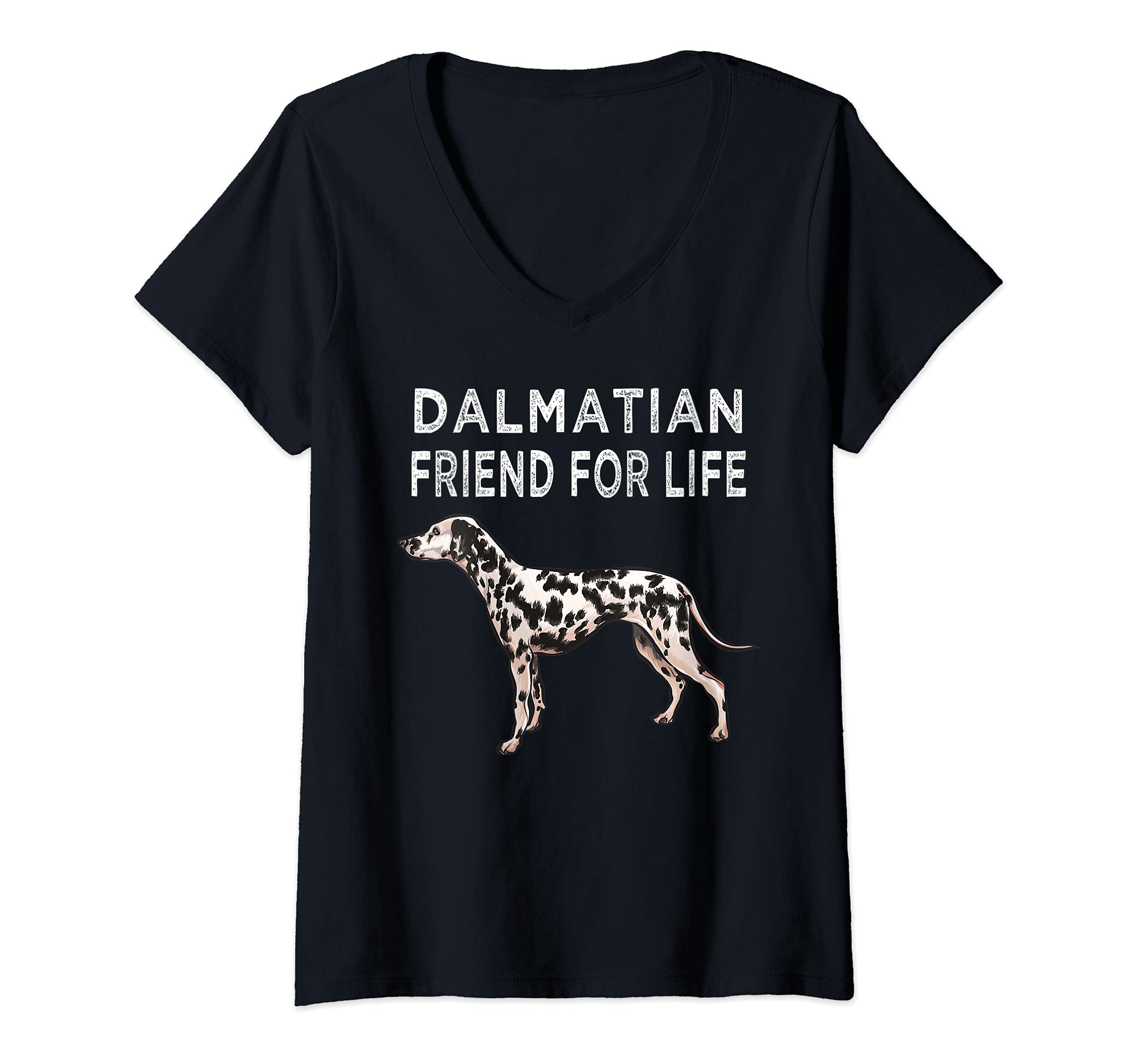 Womens Dalmatian Friend For Life Dog Friendship V-Neck T-Shirt
