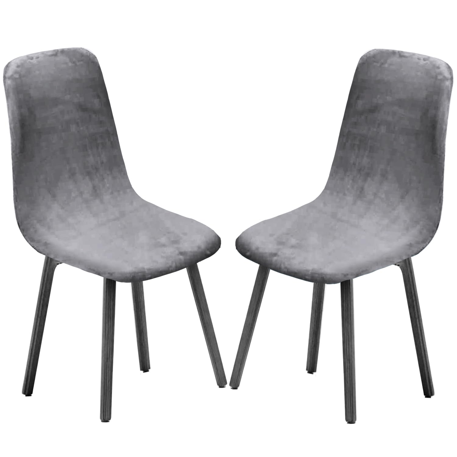 KELUINA Mid Century Modern Chair Covers Set of 2/4/6, Style Shell Dining Accent Side Chair, Upholstered (Light Gray, 2 PCS)
