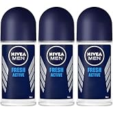 Nivea Men Roll-On Deodorant, Alcohol-Free, 1.7 oz Each, Pack of 3