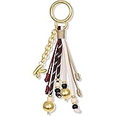 KissYan Initial Bag Charm for Women, Colorful Rope Purse Keychain With Bubble Puffy Letter, Dainty Handbag Charm for Backpack