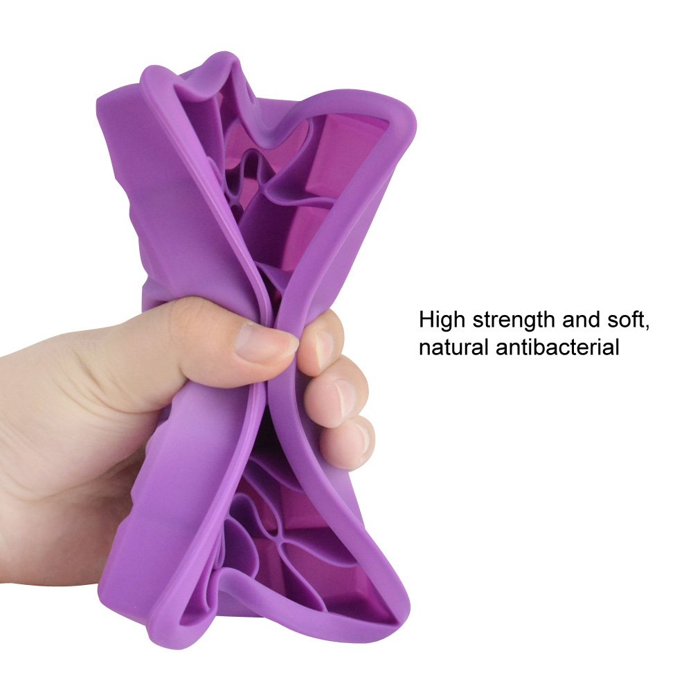 Ice Cube Trays,Guardians 24 Cube Food Grade Silicone Ice Tray Molds Easy Release Ice Jelly Pudding Maker Mold (Light Purple-2 Pack)