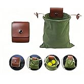 Foldable Waxed Canvas Foraging Bag - Hands Free Waist Pack for Hiking, Camping & Berry Picking, Waterproof Tactical Hip Pouch ,Mushroom Picking(Army Green),8.94X8.66IN