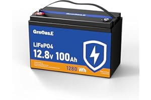 GRNOAS.E 12V 100Ah LiFePO4 Lithium Battery, Group 31 Battery with Low-Temp Cut Off Protection, Built-in 100A BMS, 15000+ Deep Cycles 1280Wh Rechargeable for Solar, Home Energy Storage, RVs, Marine