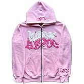 ZENMANCHEN Y2k Hoodies Puff Print Hoodie Grunge Graphic Zip Up Hoodies Y2k Jacket Hip Hop Streetwear Aesthetic Sweatshirts