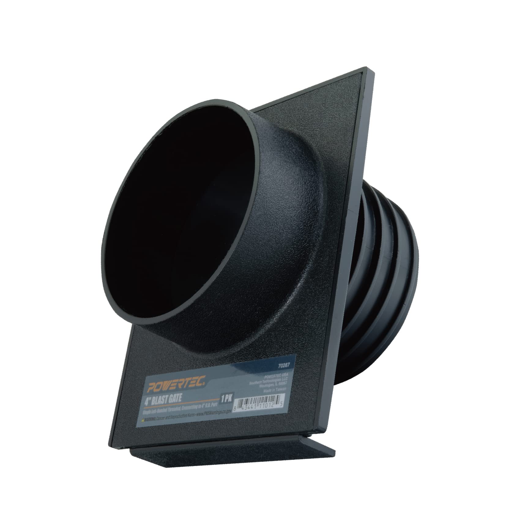 POWERTEC 70287 4 Inch Blast Gate Dust Collection Quick Change Threaded/Non-Threaded Ends for Dust Hoses and Flanges — image 1