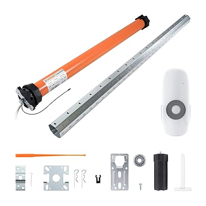 3T-MOTORS Komplettset Funk-Rolladenmotor Smart-Home kompatibel mit Fernbedienung HSE1, Rolladenwelle bis 1,10 m und Montage-Z