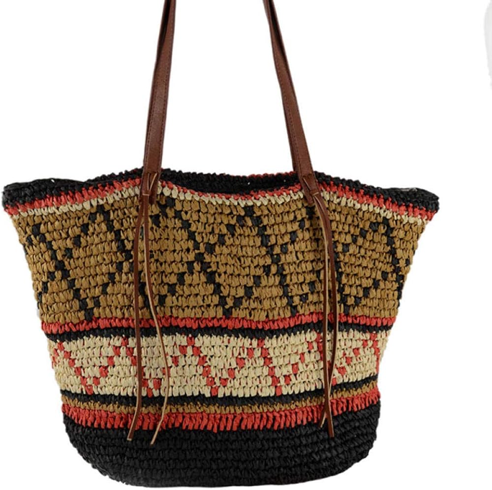 Women Straw Bag Bohemian Female Summer Large Beach Vintage Woven