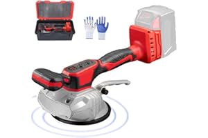 YORLPIKC Tile Vibration Leveling Machine,for Milwaukee 18V Max Battery,Cordless Portable Tiler Vibrator Tool with 8 Adjustable Speed,Suction Cup,Digital Display,Floor,Wall,Thick Glass,Cordless Vibrator Tool