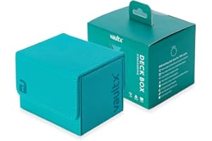 Vault X Exo-Tec® Modular Sideloading Deck Box Module for 100+ TCG Cards. Detachable Magnetic Lid. Fits Commander & Standard Trading Cards. (Teal)