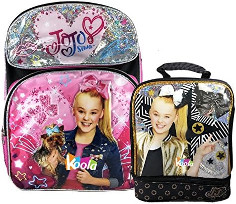 16" JoJo Siwa Dream Crazy Big Girls Backpack School Bag Bookbag w/Lunch Bag