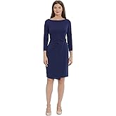 Maggy London Womens Twist Waist Detail Crepe Sheath Dress Office Workwear Career Event Guest of
