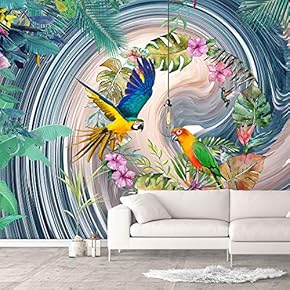 Wall Murals for Bedroom Green Plants Animals Removable Wallpaper Peel and Stick Wall Stickers - 66x96 inches