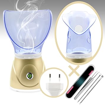 Gesichtsdampfer + Akne Nadel,Valentines,Muttertag Geschenk,Set Professionelle Gesichts-Sauna Dampf-Inhalator Spa für Gesichts