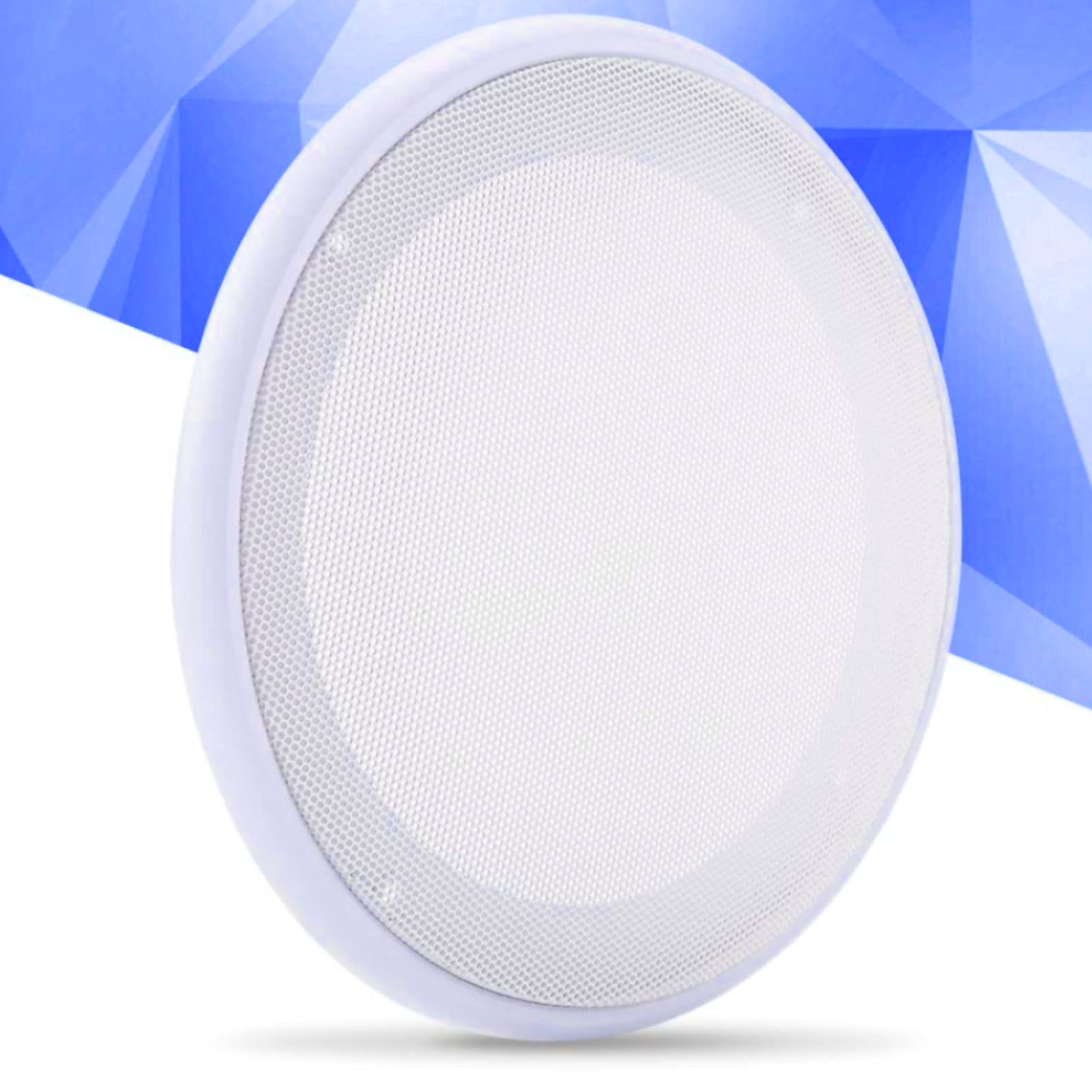 2PCS 8inch Audio Speaker Grill, Decorative Circle ABS+Metal Mesh Car Audio Speaker Cover,White Spray Paint Speaker Mask for Home Speakers, Ceilings, Car Audio Speakers