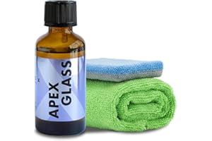 TITAN COATINGS Apex Glass 50ml Hydrophobic Ceramic Coating - Professional Rain Repellent for Windshields & Windows - Long Lasting Nano Silica Protection Kit with Applicator & Microfiber USA