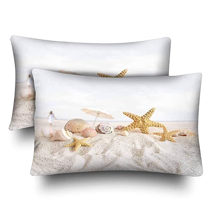 Amazon Com Starfish Seashells Summer Beach Pillow Cases